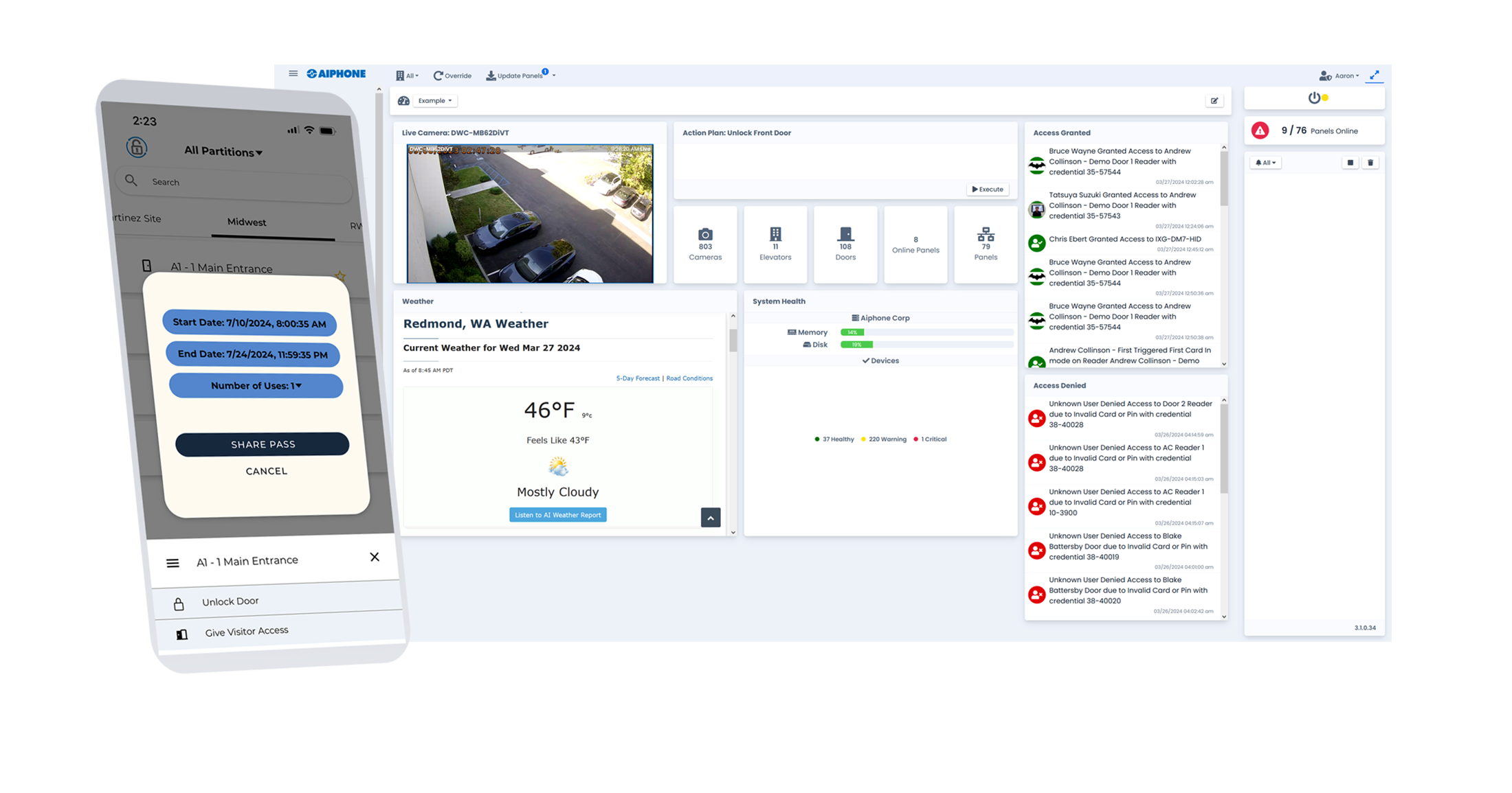 Acnio Mobileapp Softwaregraphic — commercial security installed by Kingsedco in Texas