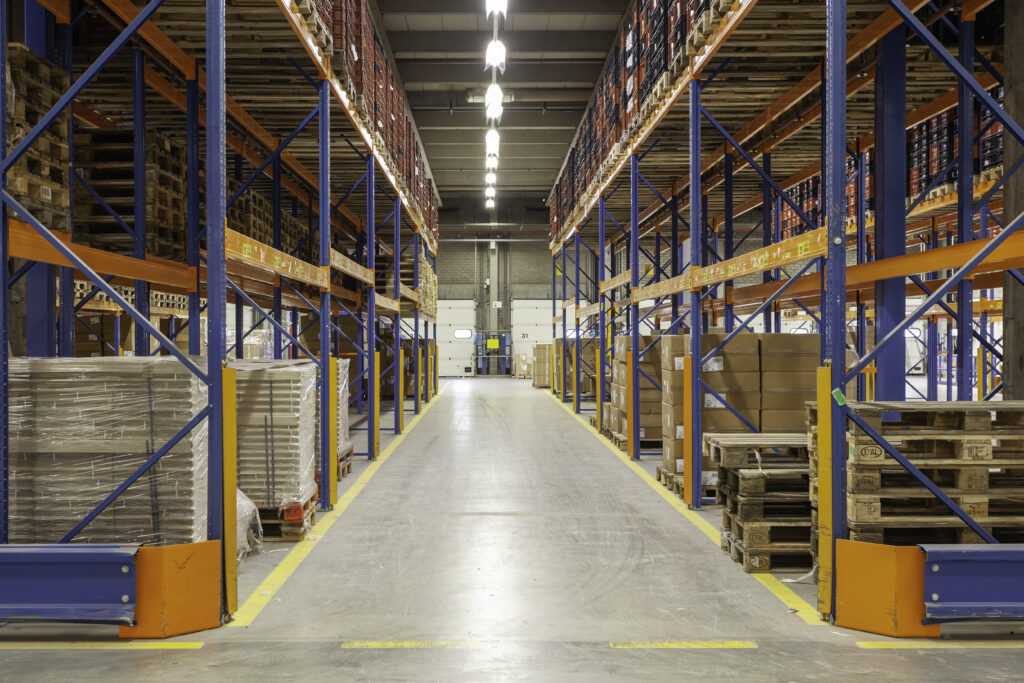 View Inside New Warehouse Mezzanine Floor Looking Into Hall — commercial security installed by Kingsedco in Texas